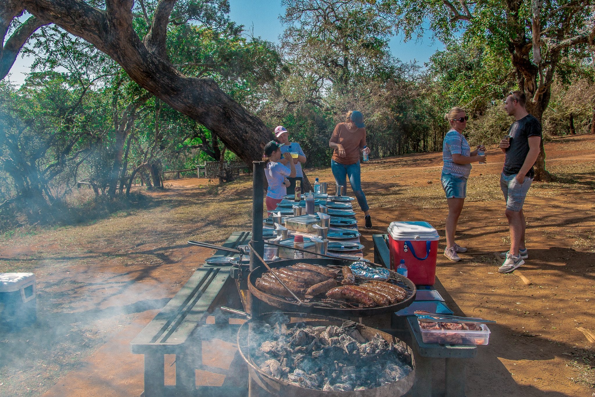 traditional south african braai on a six on safari