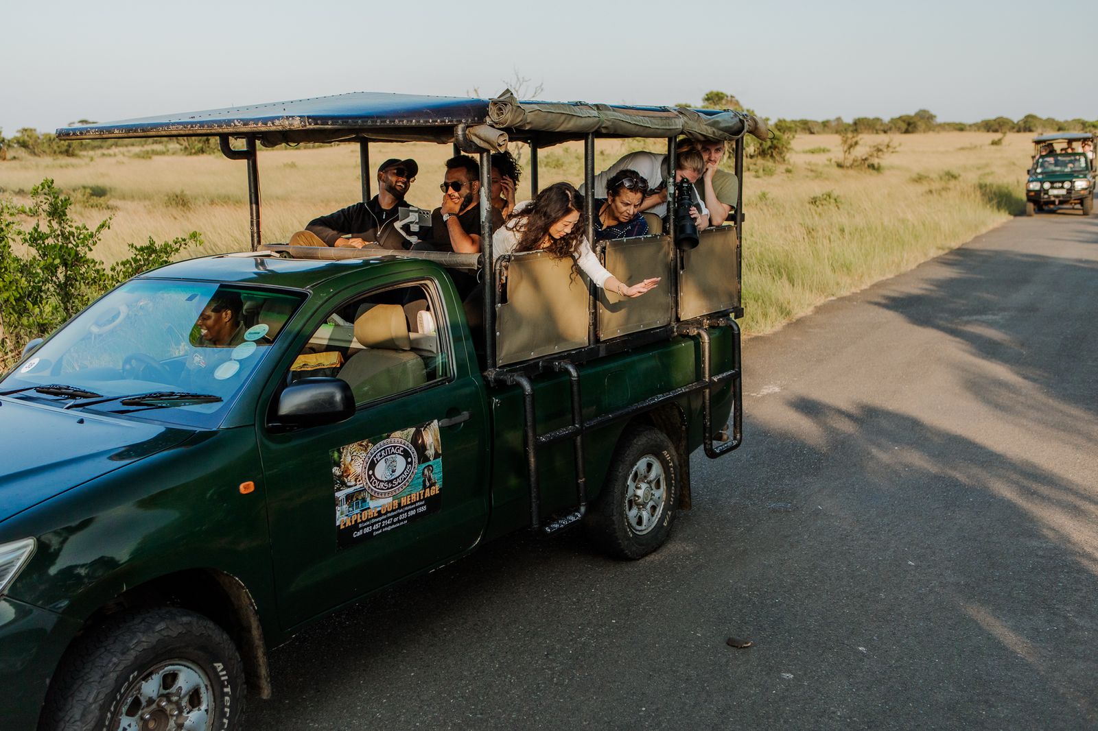 clients on a full day big 5 safari in the hluhluwe imfolozi game reserve